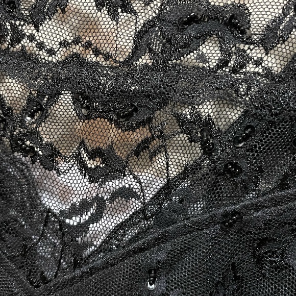 Marina Black Chic Lace Long Sleeves Sheath Dress - Picture 6 of 13